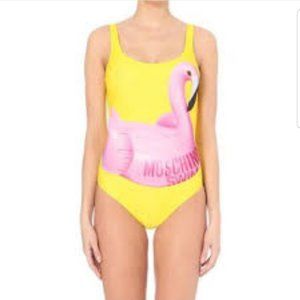 Moschino logo Flamingo Swimsuit